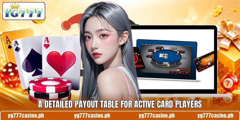 A detailed payout table for active card players A detailed payout table for active card players