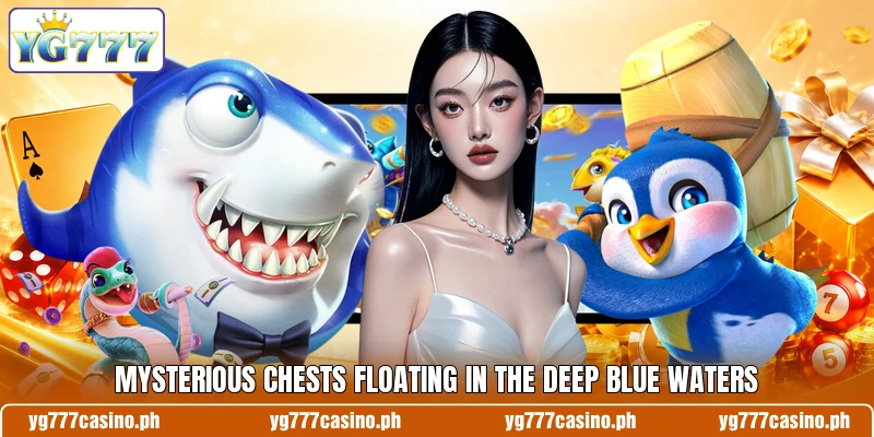 Mysterious chests floating in the deep blue waters Mysterious chests floating in the deep blue waters
