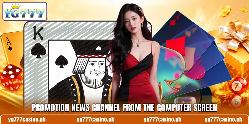 Promotion news channel from the computer screen Promotion news channel from the computer screen