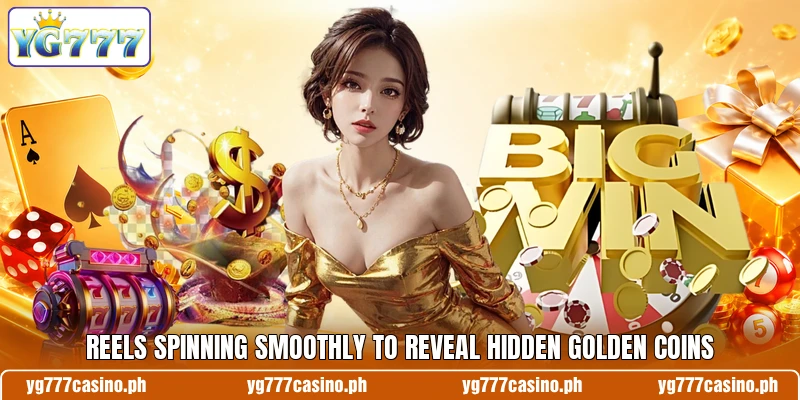 Reels spinning smoothly to reveal hidden golden coins Reels spinning smoothly to reveal hidden golden coins