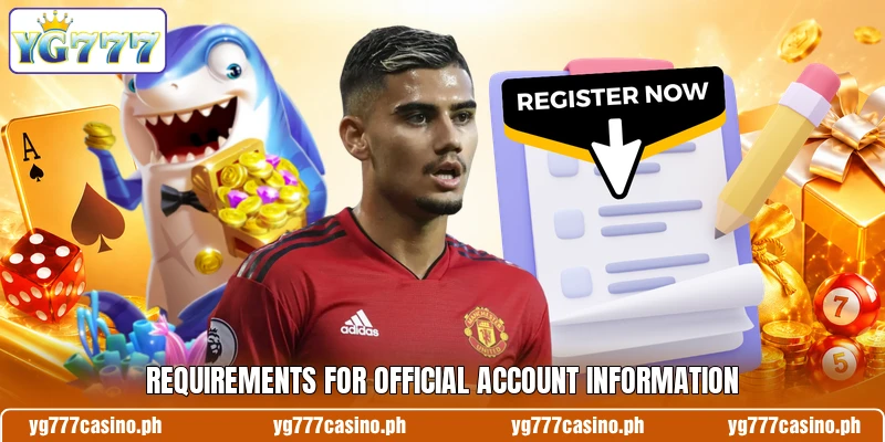 Requirements for official account information Requirements for official account information