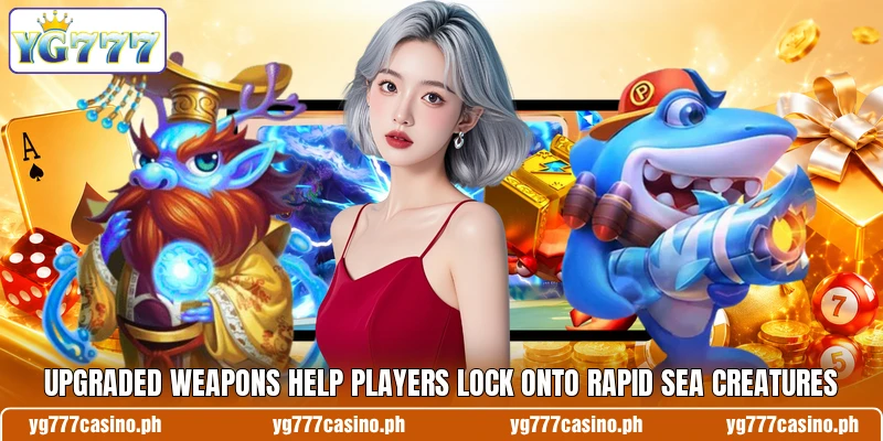 Upgraded weapons help players lock onto rapid sea creatures Upgraded weapons help players lock onto rapid sea creatures